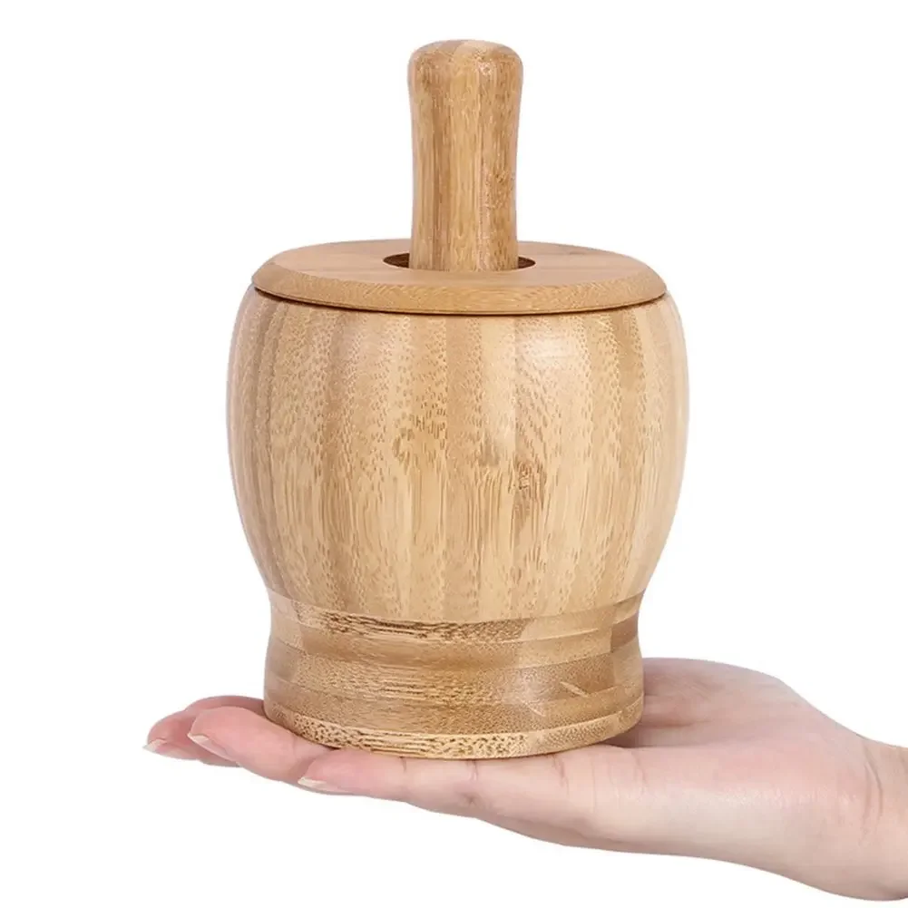 Bamboo Garlic Crusher Artifact Home Garlic Paste Grinder Crusher Presser Mortar Mortar