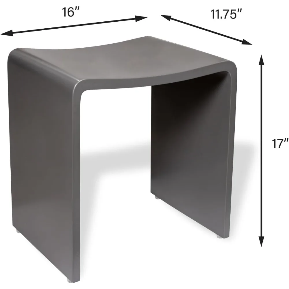 Shower Chair - Concrete, Waterproof Shower Stool, Bath Seat, FSA HSA Eligible, Medical Use, 300 lbs Weight Capacity, Non-Slip 2