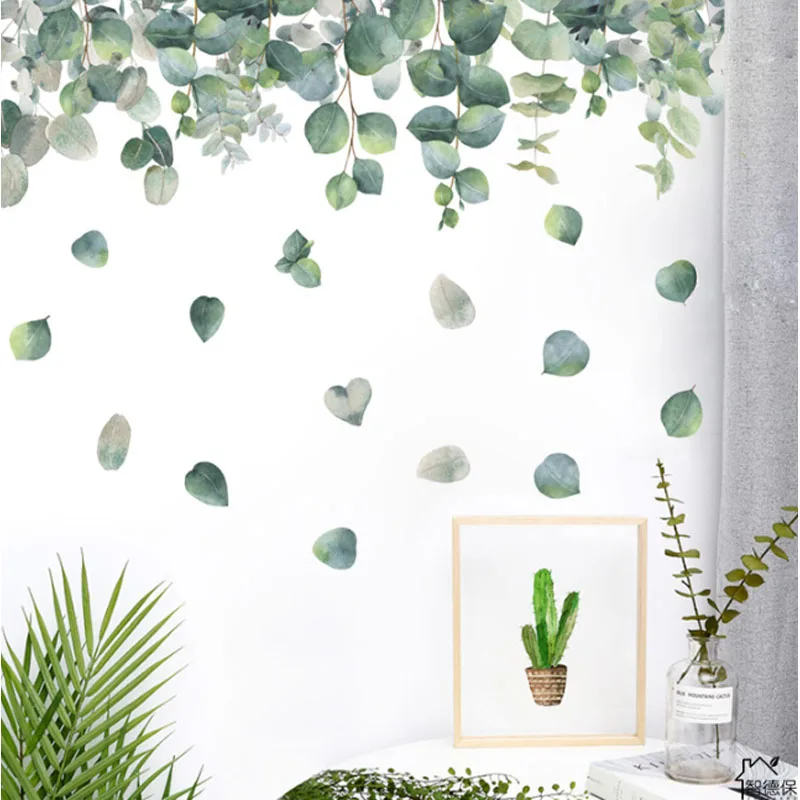 

Living room bedroom wall creative decorations literary and fresh Beiyuan INS style eucalyptus leaves
