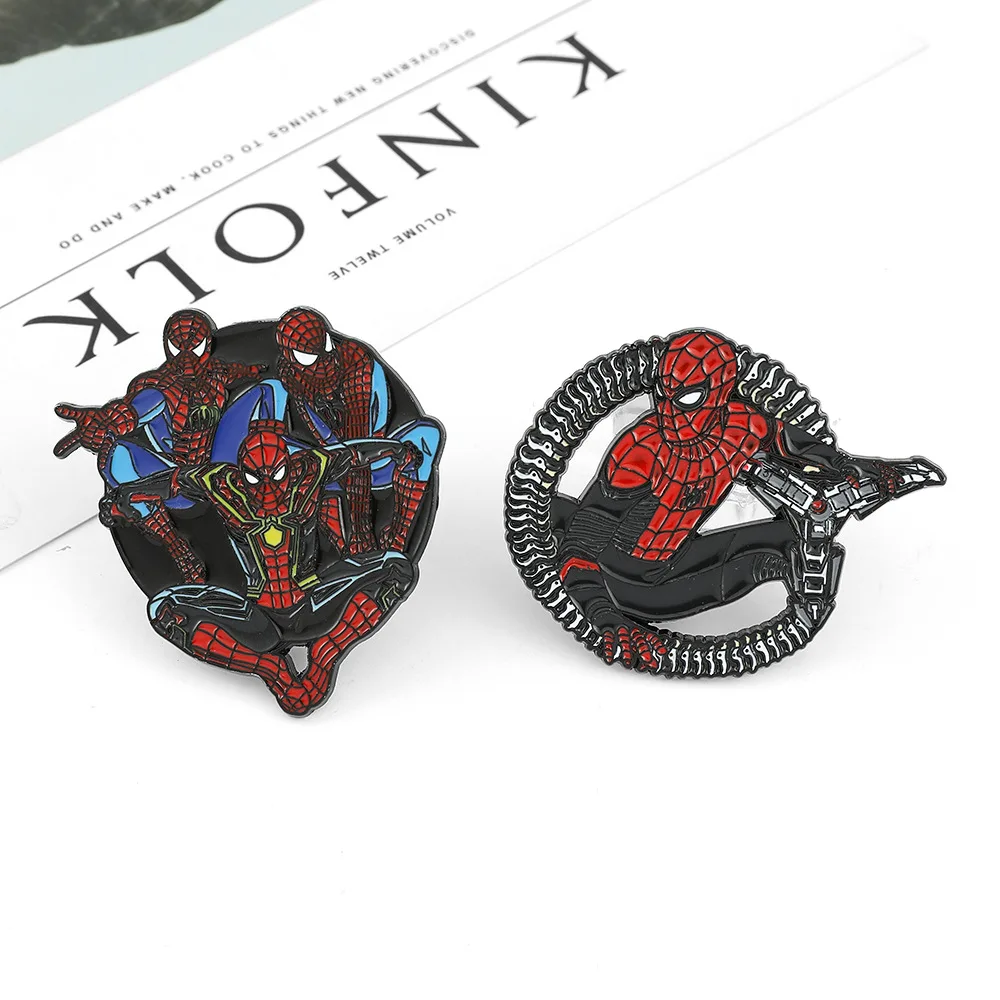 

Disney Marvel Spider Man Anime Enamel Pin Badges Bag Lapel Pins Cartoon Badges on Backpack Decorative Jewelry Gift Accessories