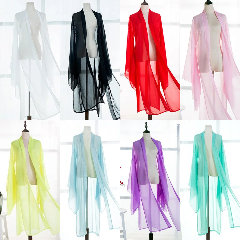 Sommer Dünne Alte Chinesische Große Hülse Hemd Tüll Tang-dynastie Hanfu Strickjacke Dance Kleidung Cosplay Bühne Kostüm Hanbok – Detail 1