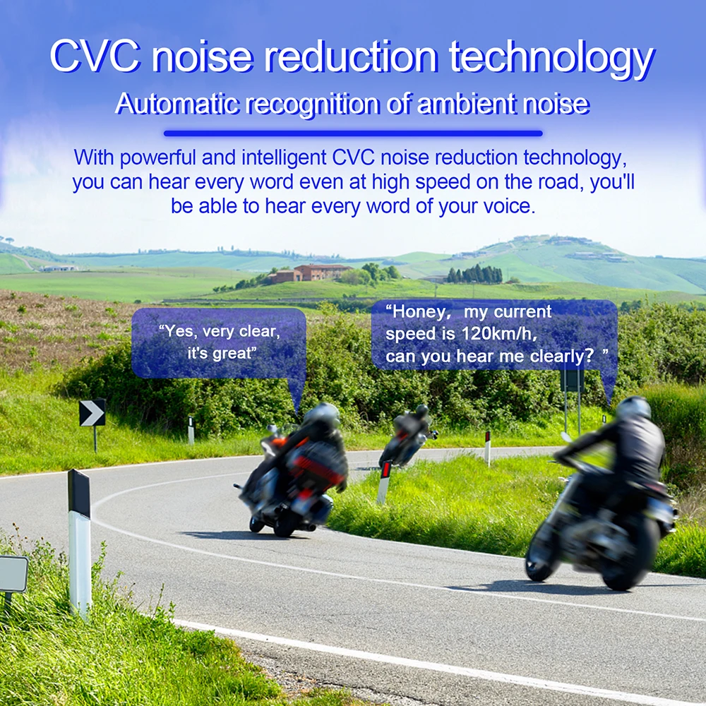 EJEASV7 Motorcycle Helmet Bluetooth IP65 Waterproof Headset Intercom 7 Rider Distance 700M Bluetooth 5.1 Interphone Communicator