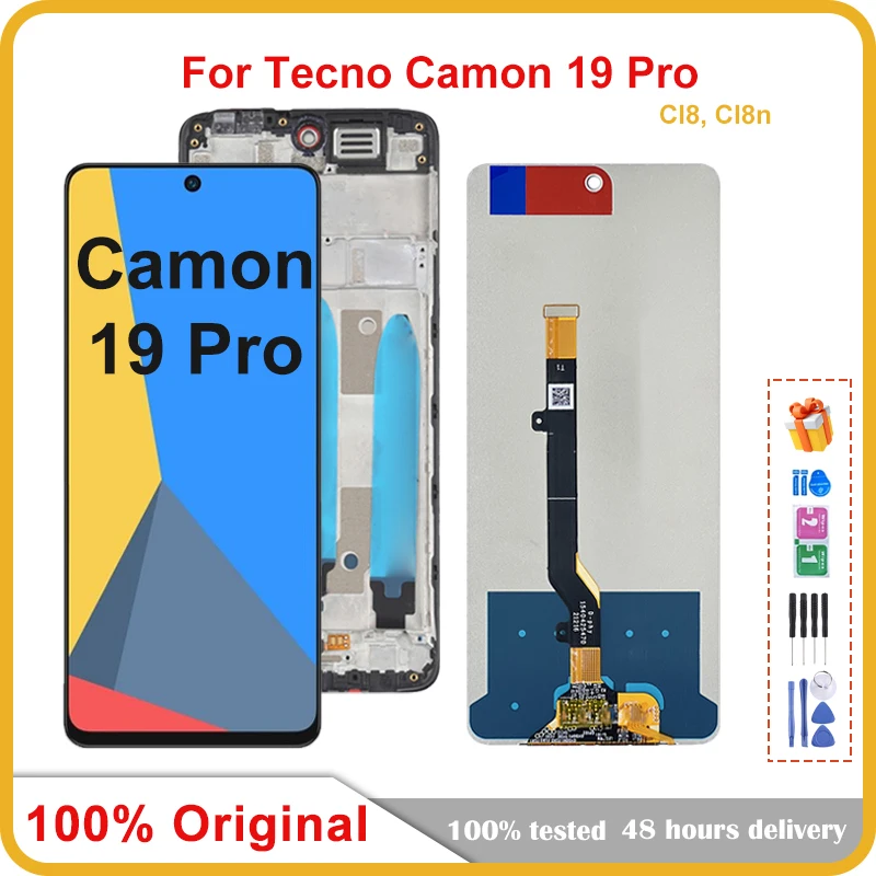 

6,8 "оригинальный для Tecno Camon 19 Pro 4G 5G CI8n CI7n ЖК-дисплей кодирующий преобразователь сенсорного экрана в сборе CI8 запасные части для ремонта