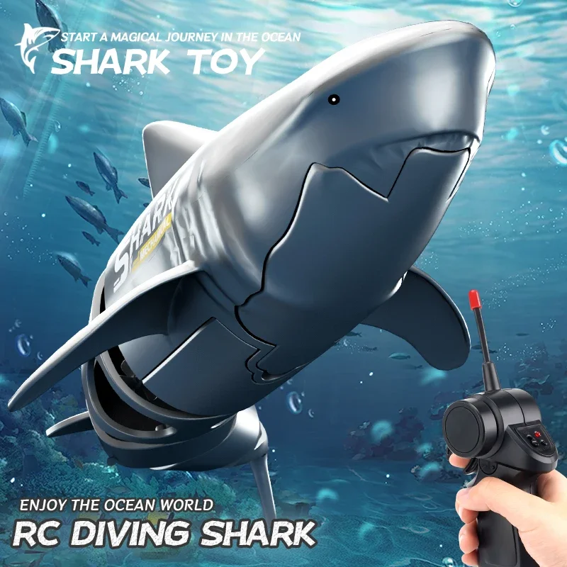 Rc Shark Toy Simulation Submarine Toy Whales Remote Control Animals Waterproof Bathtub Pool Electric Toys for Kids Boys Gift 2