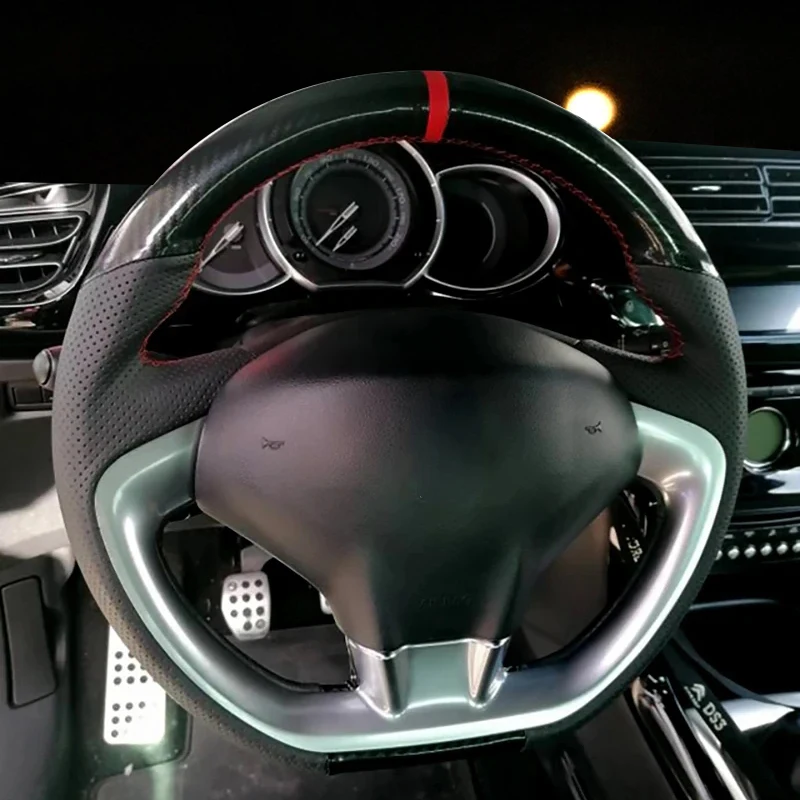 Intrecciatura Automatica In Pelle Microfibra Sul Coprivolante Per Citroen Ds3 2011 Accessori Interni Per Volante A Treccia Per Auto