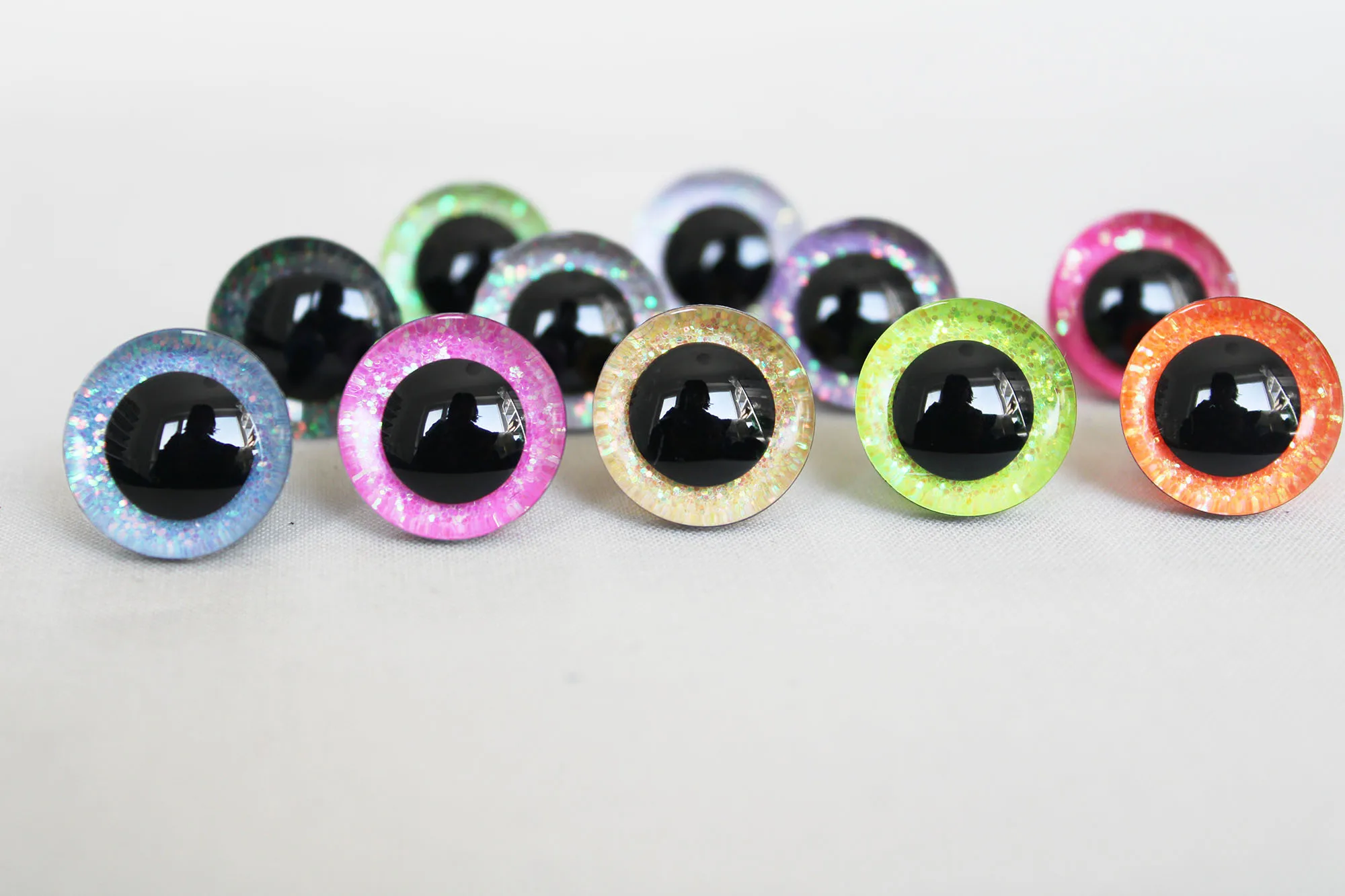 20pcs 12kinds colors 9mm14mm 16mm 18mm 20mm 25mm 30mm 35mm Trapezoid toy  eyes 3D COLORFUL SAFETY DOLL EYES FOR DIY CRAFT--D12