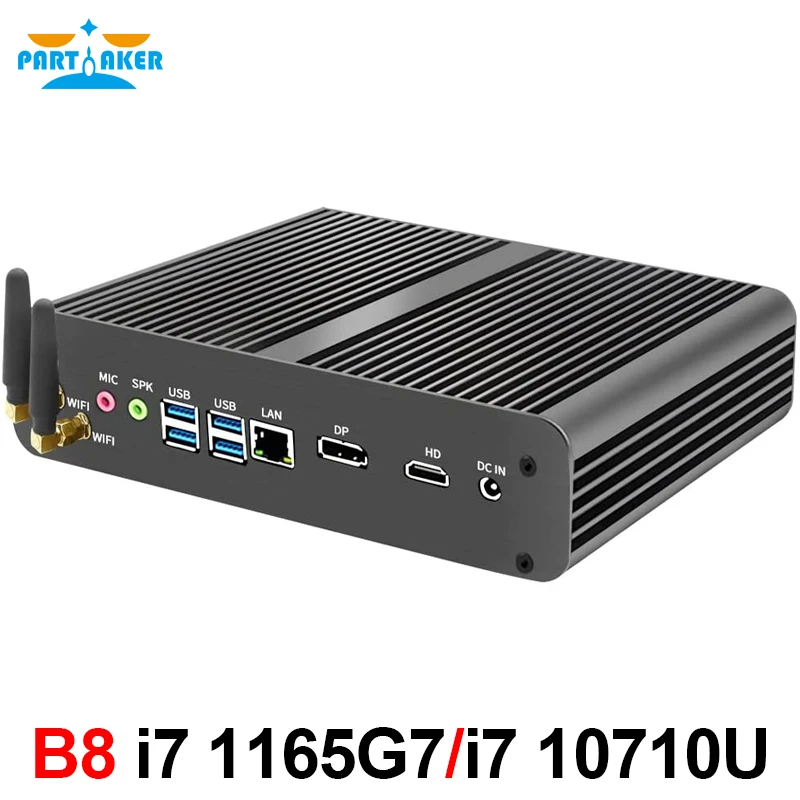 Mini Pc Fanless Di 11A Generazione Intel Core I7 1165G7 10710U Micro Computer Desktop Nuc 4K Htpc 2 * Ddr4 M.2 Pcie Ssd Pc Da Gioco