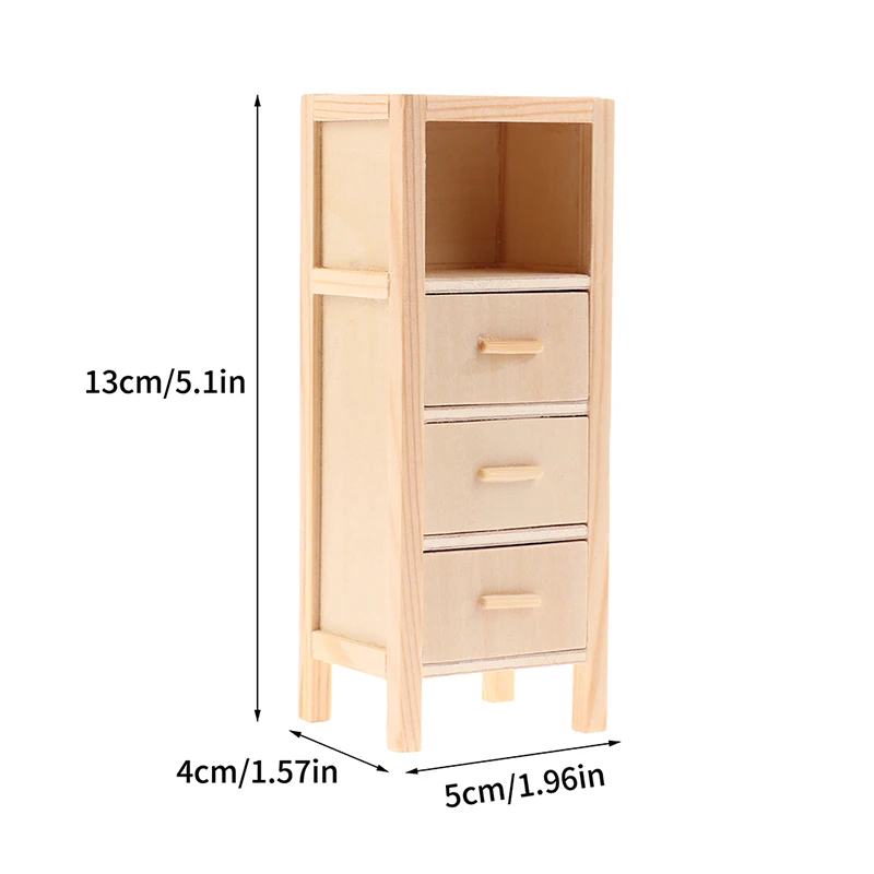 1:12 Dollhouse Miniature Storage Cabinet Chest Of Drawers Locker Vertical Model Furniture Home Decor Toy Doll House Accessories 4
