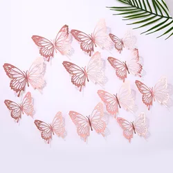 Butterfly Cake Toppers - Assorted Colors for Celebrations and DIY Decor (Rose gold K)