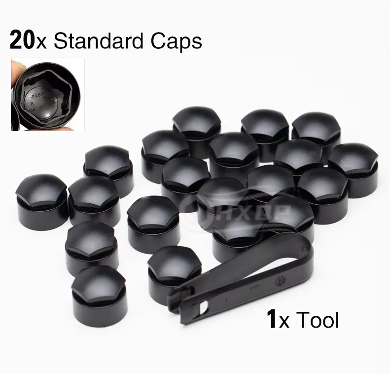 Premium Anti-Theft Decorative Gray Wheel Hub and Screw Cover Set