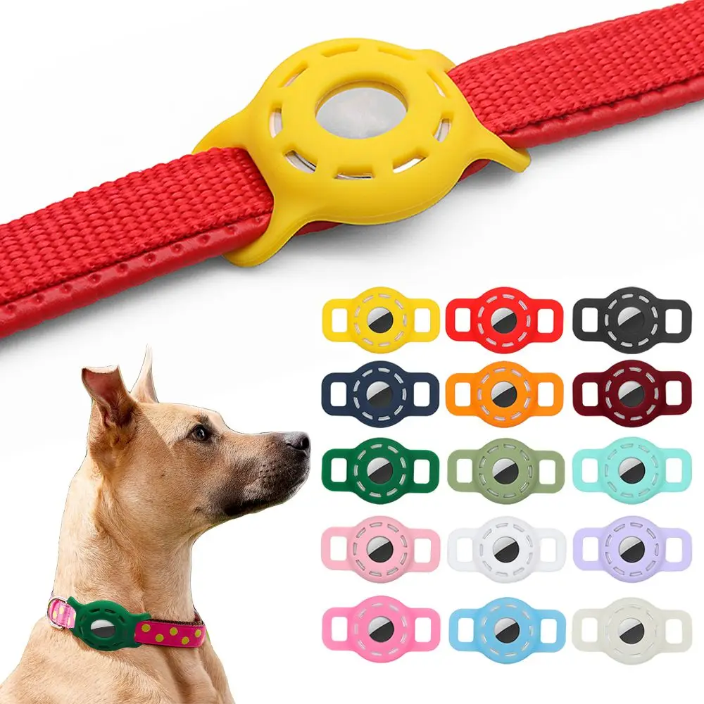 Dog Cat Collar GPS Finder Silicone Air Tag Holder Pets Anti-lost Locator Sleeve Tracker Protector Cover Airtag Protective Case