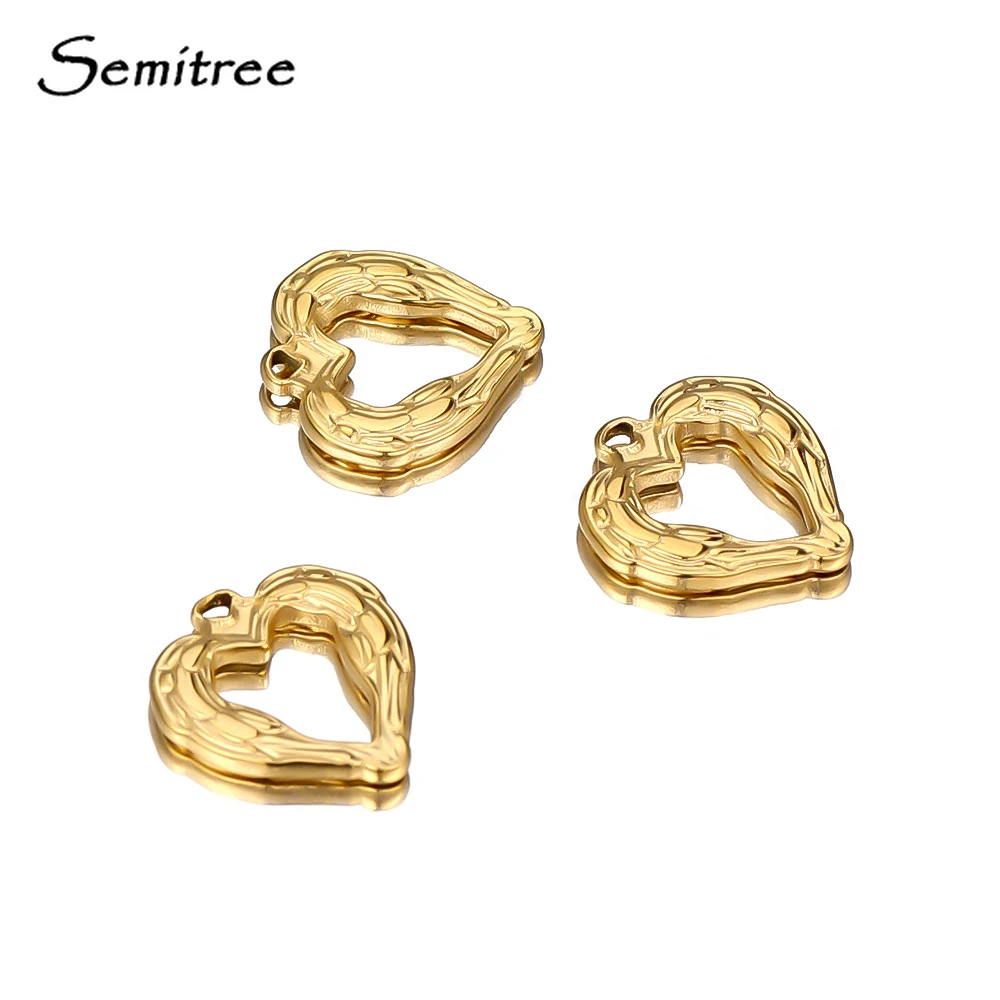 555Jewelry Orecchini a cerchio a forma di cuore in acciaio