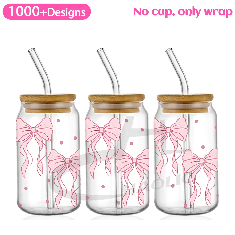 Sticker Cups Cup Wraps UV DTF Wrap Transfer For 16oz Libbey Beer Glass Can