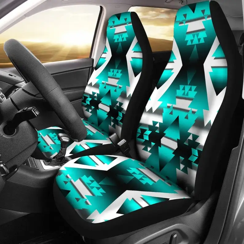 

Teal Winter Camp Car Seat Covers | Universal Fit Seat Protectors For SUV and Car Bucket Seats