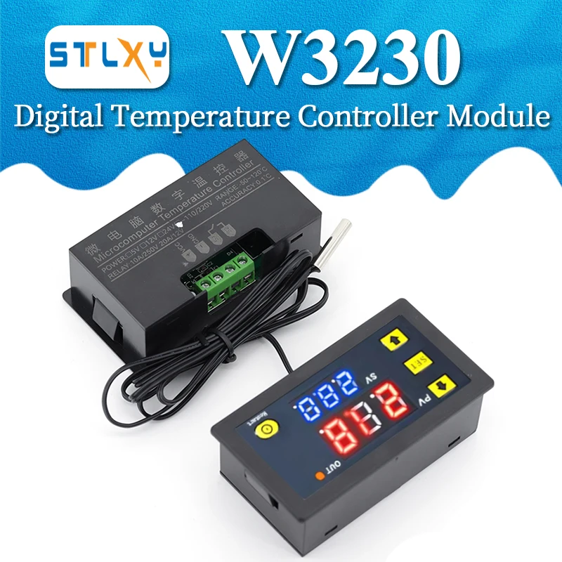 W3230-12V-24V-AC110-220V-Probe-line-20A-Digital-Temperature-Control-LED ...