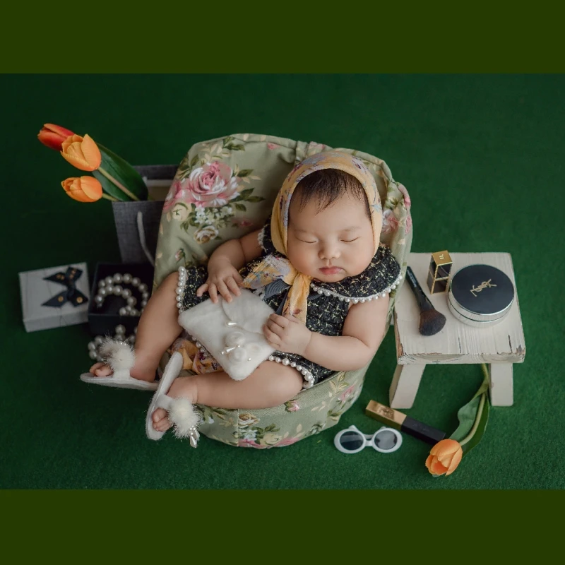 Newborn Girls Photography Props Fragrance Rich Girl Dress Sofa Handbag Theme Set Fotografia Accessories Studio Shoot Photo Prop