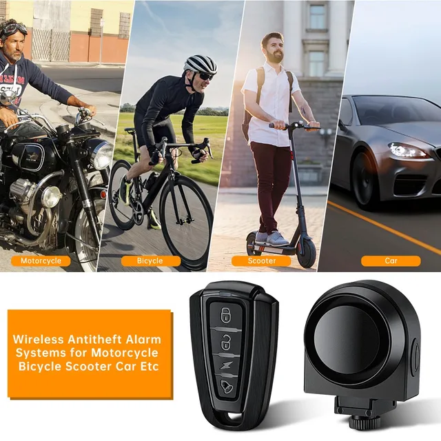 Hollarm Anti-theft Bicycle Vibration Alarm Wireless Motorcycle Alarm USB Rechargeable Remote Control Security System Waterproof 6