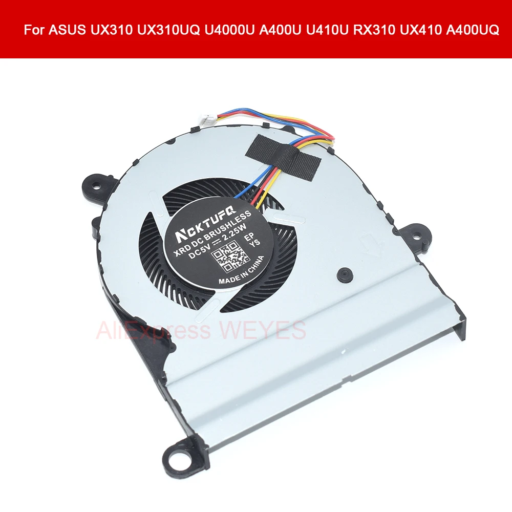 

For ASUS UX310 UX310UQ U4000U A400U U410U RX310 UX410 A400UQ Brand New Laptop CPU Cooling Fan DC5V 0.5A 4-Pin