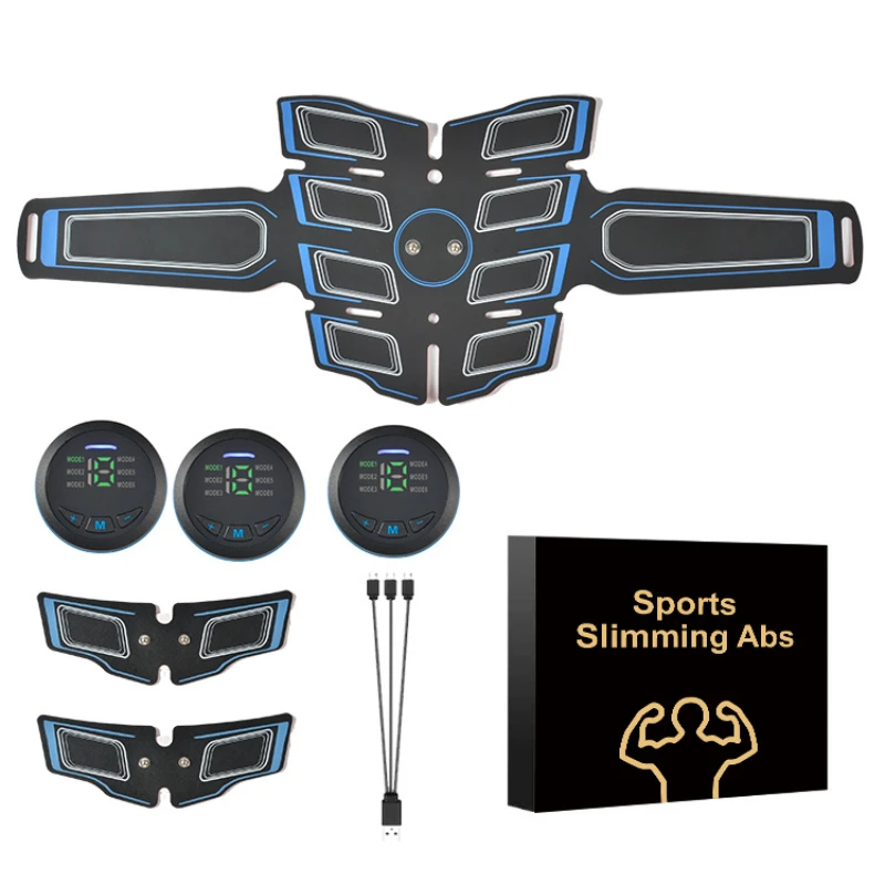 EMS Abdominal Muscle Stimulator Electric Smart Fitness Belt USB Rechargeable Trainer Exercise Weight Loss Gym Equipment