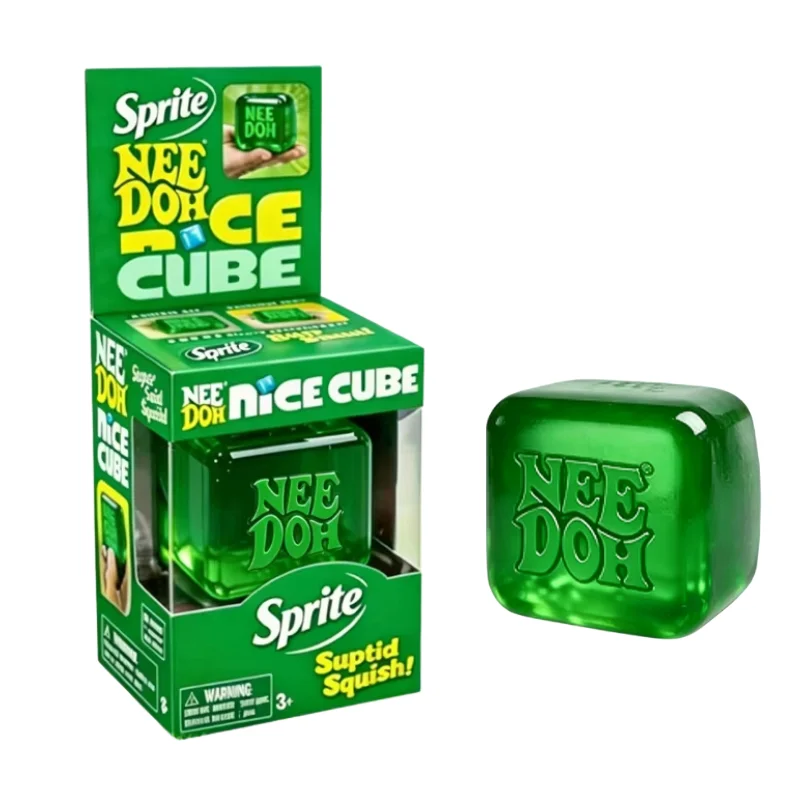 Schylling Nee Doh Nice Cube & Glitter Cube Sensory Fidget Toy Stress Relief Desktop Decor Relax Blind Box Gift