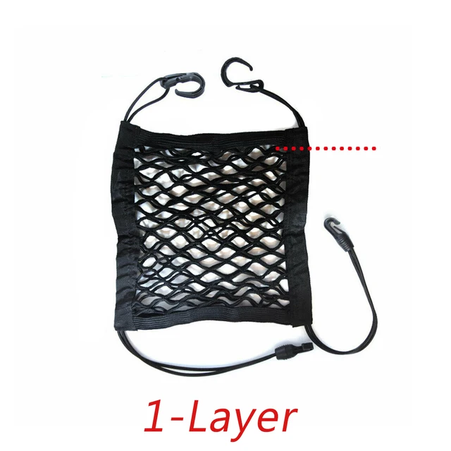 3-Layer Car Storage Net Bag Between Seats Car Divider Pet Barrier Stretchable Elastic Mesh Bag Organizer Auto Accessories 1-Layer
