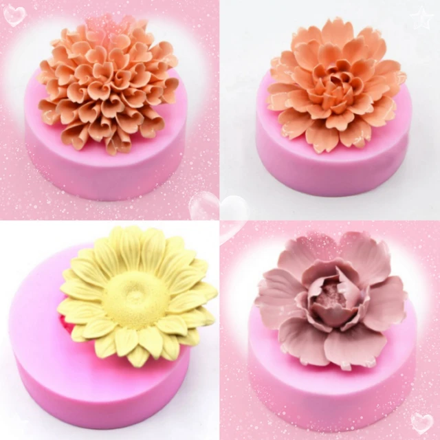 3d Flower Molds Silicone Soap Mold Flower Shape Mold For Soap Making Diy  Handmade Cake Decorations Cake Tools Resin Clay Mold