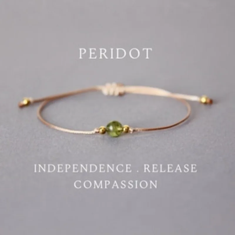 Peridot Men's and women's bracelet Peridot Jewelry August Birthstone Exquisite simple gemstone jewelry