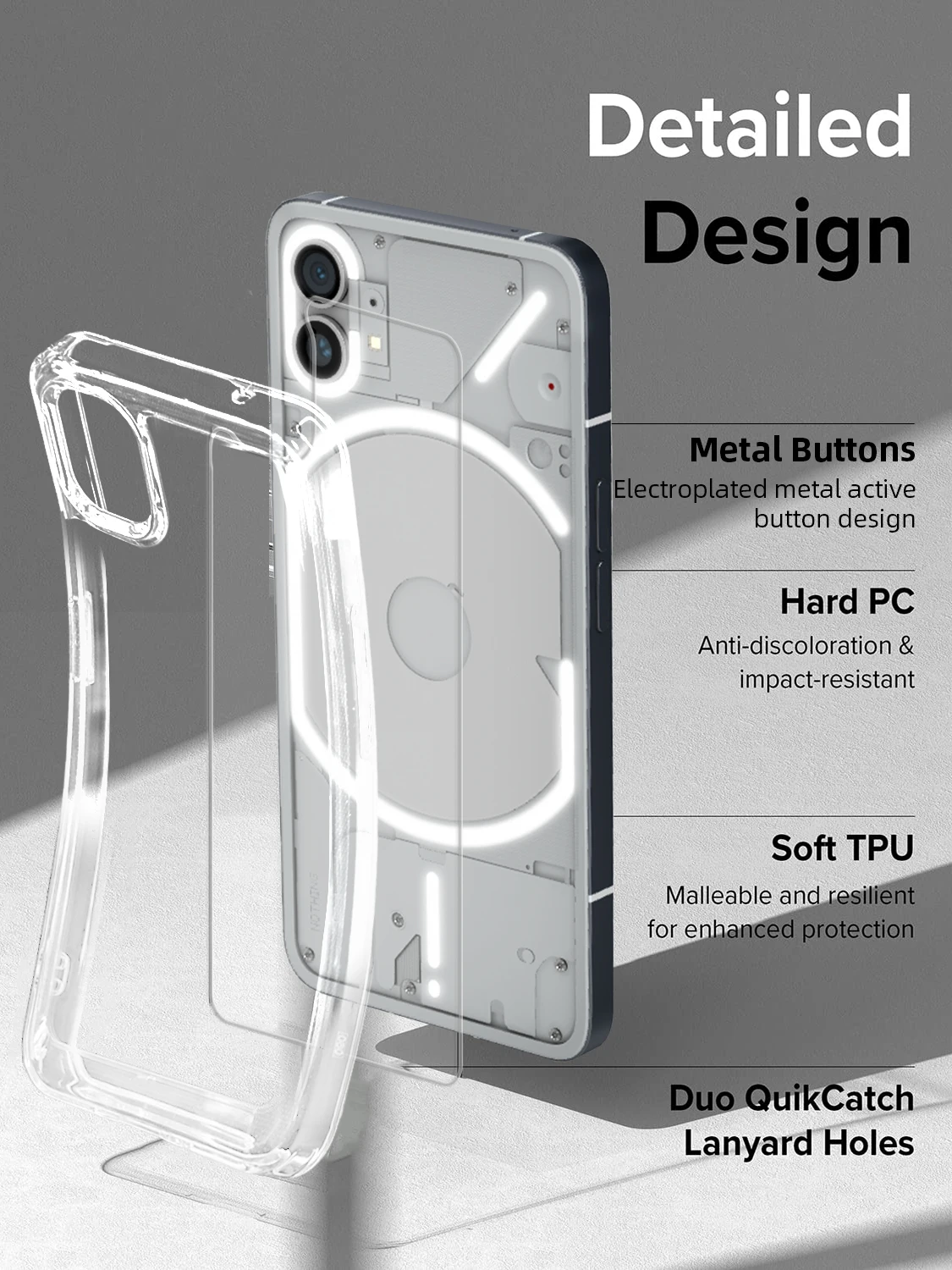 Luxury Transparent Phone Case For NOTHING PHONE 1 2 TPU Bumper