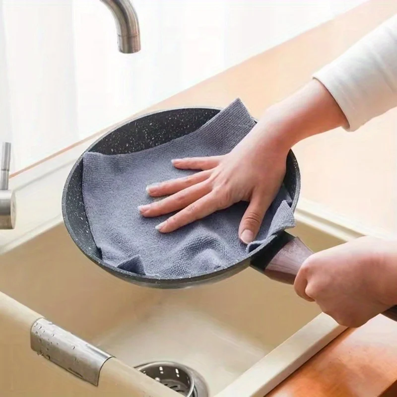 20 Sheets/Roll Double-Sided Microfiber Dishcloth, Super Absorbent Lint Free Multi-Functional Kitchen Cloth, Ideal for Utensils, 5