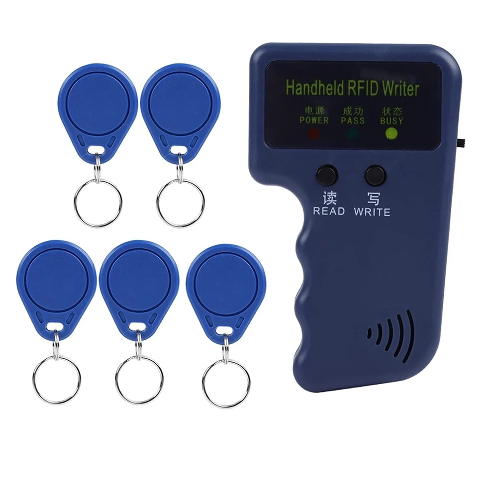 A55T 휴대용 125Khz RFID ID 카드 리더기(5개 라벨 포함)는 EM4100/EM410X를 지원하여 출입 통제에 사용 가능합니다.