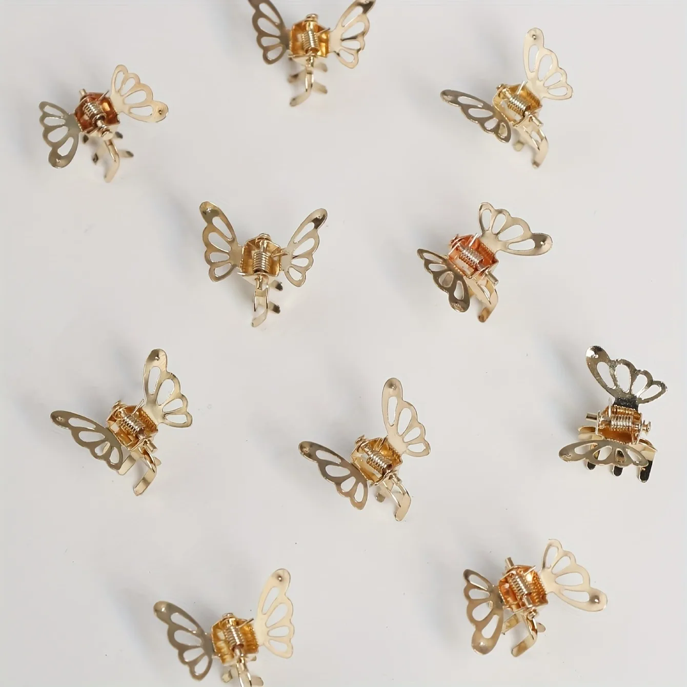 10 stücke Mini Aushöhlen Schmetterling Design Süße Haar Clip Retro Pony Feste Clip Dekoration Haar Greifen Für Frauen Und Mädchen – Detail 2