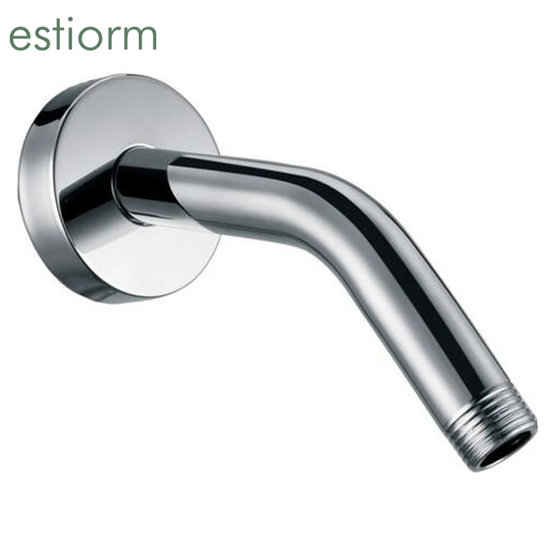 

6 Inches ABS Wall Shower Arm Wall Mounted Replacement Chrome Flange Fixed Shower Head Extension Arm Bathroom Shower Accessories