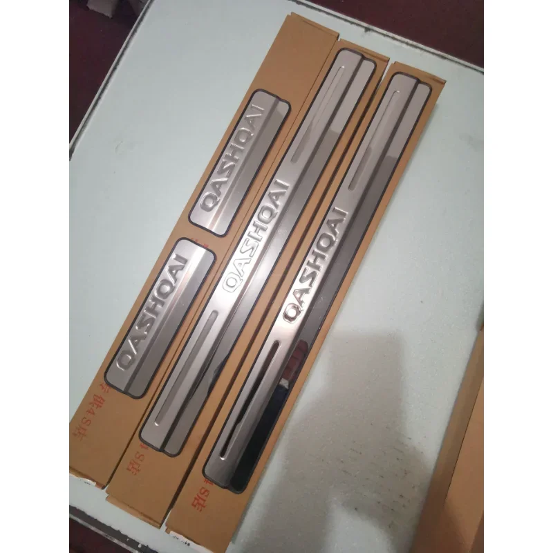 Car Styling Side Door Sill Protector Threshold Scuff Plate Welcome Pedals Covers Trims For Nissan Qashqai-J10 J11 car door moulding trim window door cover trim