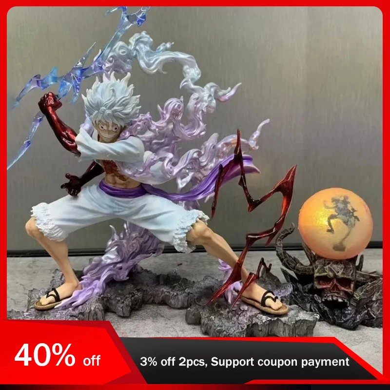 

28cm One Piece Anime Figure Wink Gk Nica Luffy Five Gear Gripping Lightning Figurine Desktop Decoration Collection Statue Model