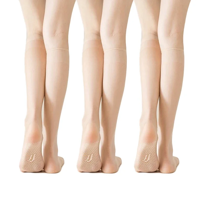 HOT SALE 3 Pairs Transparent Ultra-thin Nylon Stockings Women Summer Long Socks Girls Knee Socks Stocking