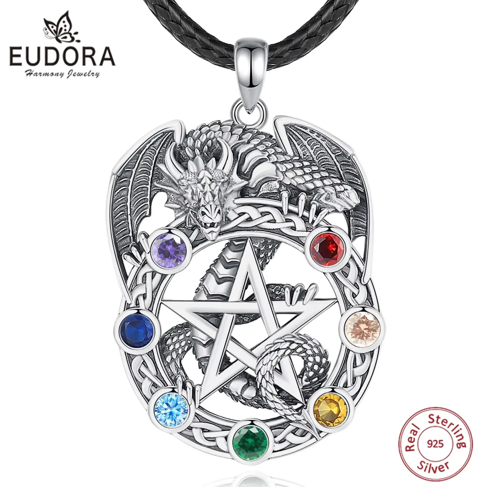 Orecchini Pentagramma E Luna Crescente In Argento Sterling 925 - YAFEINI, Gioielli Wicca