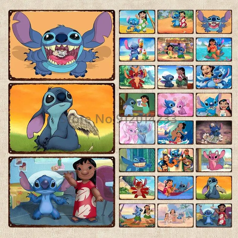 Металлическая Оловянная вывеска Disney милый мультяшный персонаж металлический