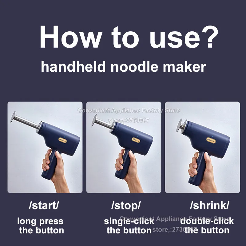 Little Bear Handheld Pasta Noodle Maker Rechargeable Wireless Noodles Press Machine With 3 Molds 100V-240V For Home Kitchen