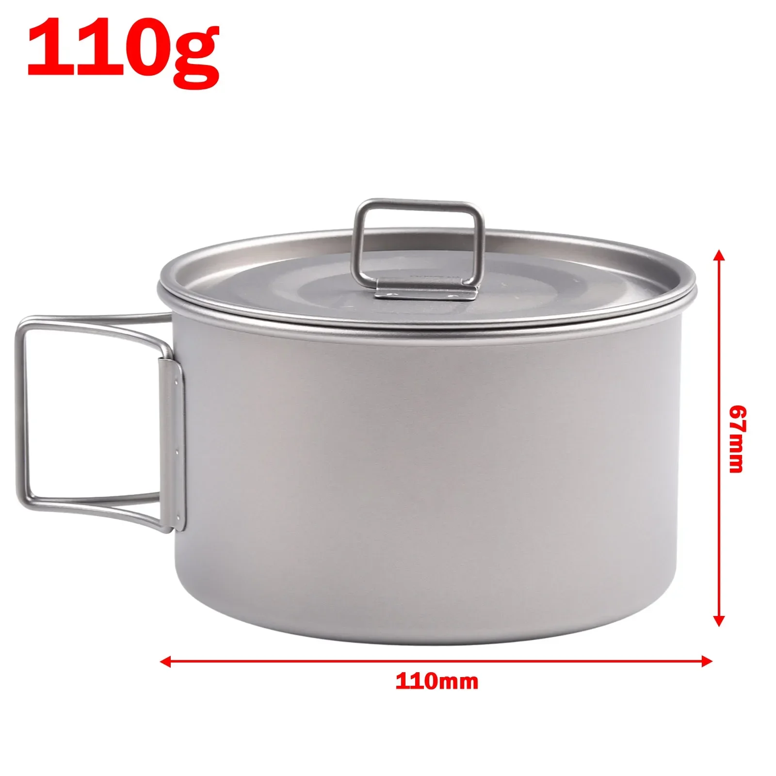 Titanium Bowl With Folding Handle Camping Bowl 450ml/600ml No Lid/with Lid Dinner Food Container Outdoor Pan Camp-Cooking 6