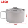 Titanium Bowl With Folding Handle Camping Bowl 450ml/600ml No Lid/with Lid Dinner Food Container Outdoor Pan Camp-Cooking 6