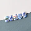 Classic Blue Foral Vase 5D Nail Sticker Embossed Engraved Decal Nail Supplies 6