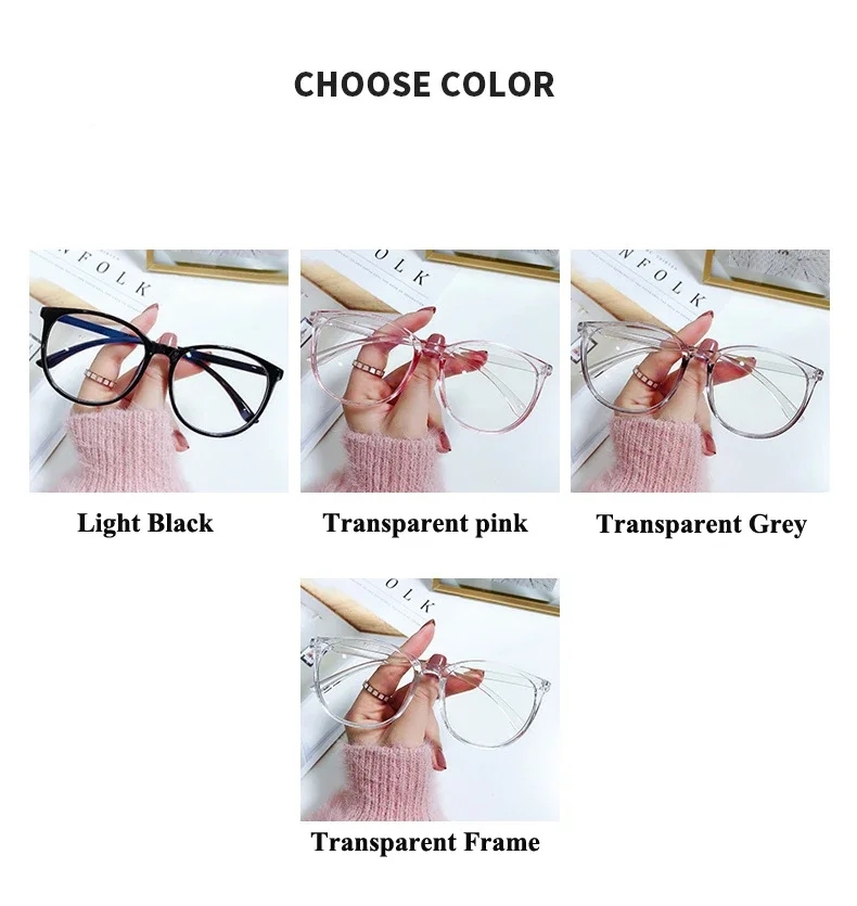 NEW Style Myopia Glasses Oversize Frame Anti-blue Light Blocking Reading Glasses Shortsighted Eyeglasses Diopter 0 TO -6.0