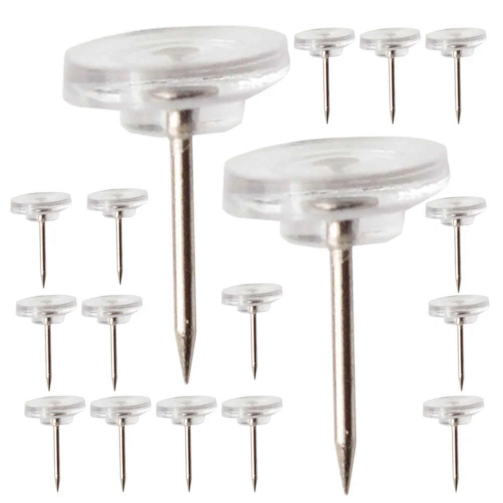 100Pcs Clear Whiteboard Tacks Clear Pushpins Thumb Tacks Bulletin Thumbtacks Map Thumbtacks, push pins