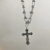 Vintage Punk Style Y2k Men and Women Twisted Cross Pendant Necklace Gothic Irregular Pattern Personality Trend Jewelry - Image 4