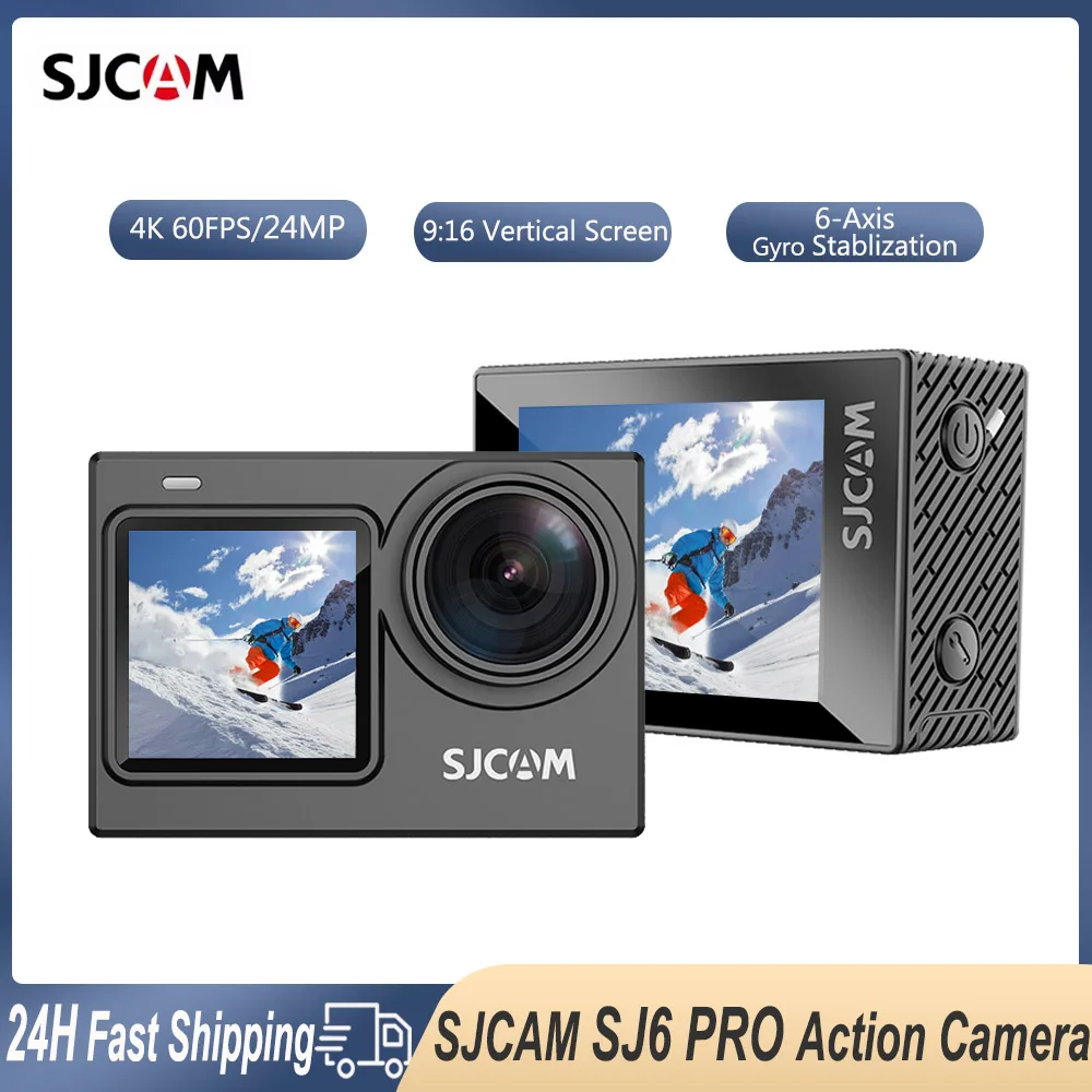SJCAMSJ6PRO4K60FPS24MPActionCameraWideAngleDualScreenSports