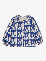 2024 Autumn winter designer British style girl's printed dress Little girl patchwork pleated skirt pure cotton base top short sk 5