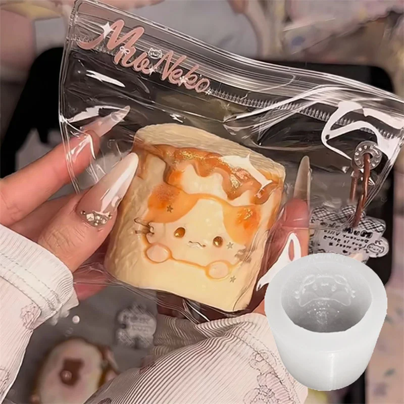 Cute Cartoon Bear Shaped Silicone Candle Molds DIY Handmade Soap Chocolate Cake Decor Mold mochi squishy toy moulds