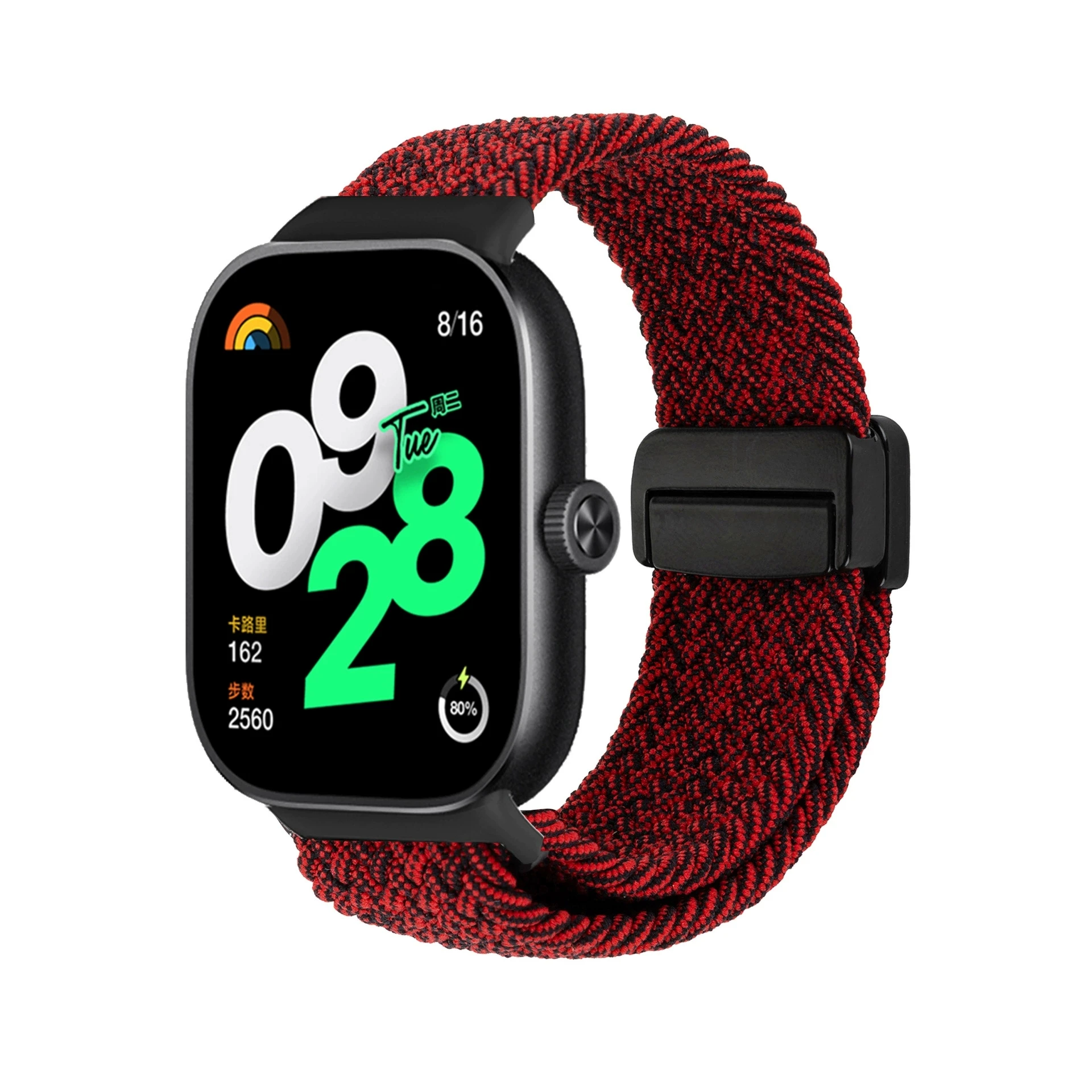 Enhanced Magnetic Braided Nylon Watch Band - Adjustable Solo Loop Sport Strap in Vibrant Colors