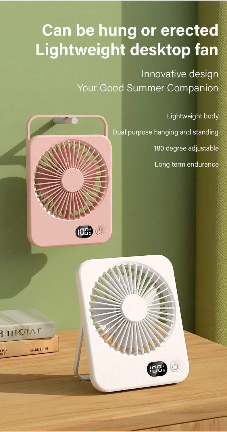 Description Picture 2 of item2025 New Portable Mini Fan USB Charging Long Life Ultra-thin Desktop Fan Large Wind Super Quiet Folding Handheld Table Fan