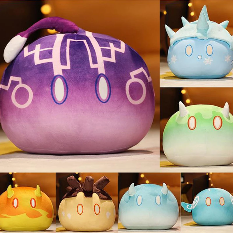 35/45cm Genshin Impact Plush Toys Slime Pillow Toys Genshin Impact Elemental Slime Plush Cushion Stuffed Soft Plushie Dolls 30cm genshin impact klee bomb plush toy stuffed pillow sleeping cushion plushie doll figure cosplay costume props halloween gift